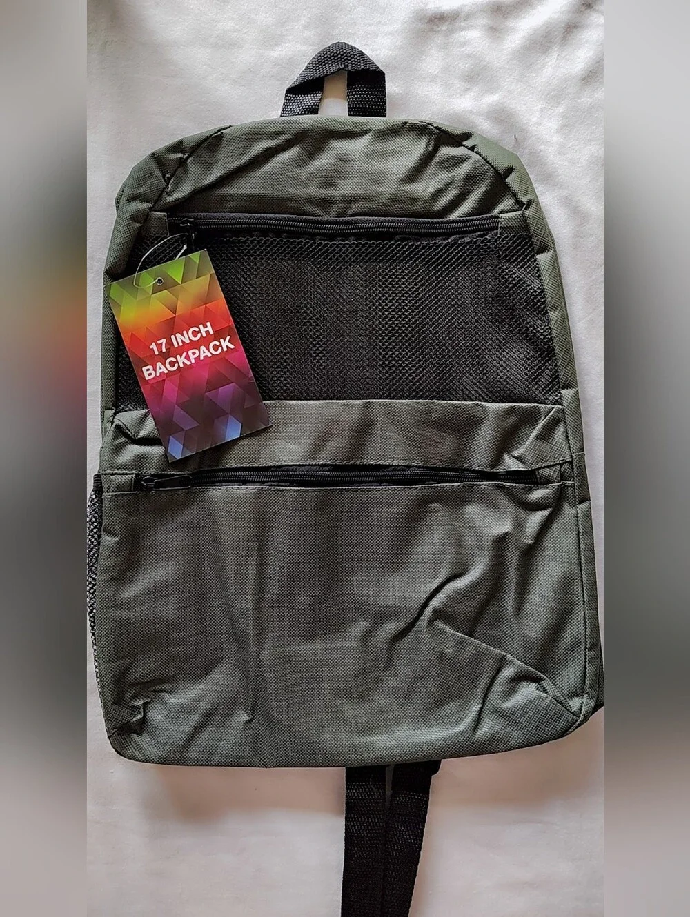 17 Inch Olive Green Backpack